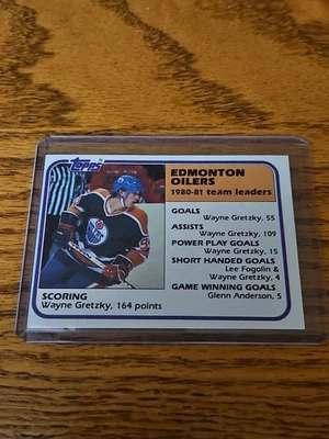 1981-82 Topps Edmonton Oilers 1980-81 Líderes del equipo anotador Wayne Gretzky #52 Foto 1 de 4