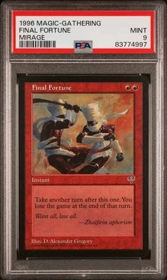 Final Fortune - Mirage - MTG - Mint - PSA 9. POP 4. More MTG in Store - Image 1 of 2