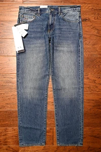 Armani Exchange $150 A|X J16 Men Straight Fit 100% Cotton Blue Jeans 33S 33X31 - Picture 1 of 8