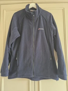 Berghaus Fleece Mens Medium Full Zip Long Sleeve Blue Walking Outdoors Logo - Picture 1 of 7