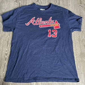 Majestic Atlanta Braves, #13 Acuna Jr, Blue T-shirt, Adult Size L - Picture 1 of 6