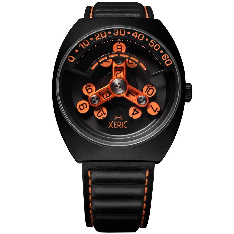 Xeric Scrambler Automatic Wandering Hour Black Orange Watch -