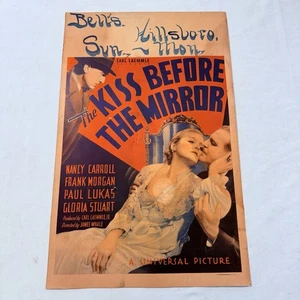 1933 The Kiss Before The Mirror Original 14x22 Window Movie Poster Gloria Stuart - Picture 1 of 6