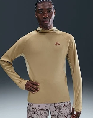 $90 Nike Trail Dri-FIT Giddy Up Running Hooded Shirt Size XL Beige (HJ4172-297) - Image 1 of 4