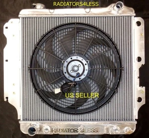 3 ROW ALUMINUM RADIATOR 16" FAN 87 88 89 90 91 92 93 94-06 JEEP WRANGLER YJ TJ - Picture 1 of 2