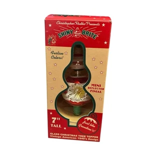 Radko Shiny Brite Mini Reflector Finial Tree Topper 7" - Picture 1 of 11