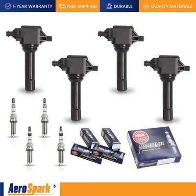 4 bobinas de encendido y 4 bujías de iridio NGK para Subaru Forester H4 2014-2016 2,5 L Foto 1 de 4