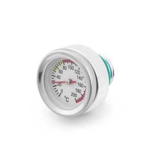 M20x2.5 Oil Temp Temperature Gauge Filler Cap For Motorcycle 0-200Celsius Silver - Picture 1 of 6
