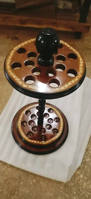 Soporte de bastón de madera de teca hecho a mano para palos de golf soporte de exhibición almacenamiento de madera Foto 1 de 4