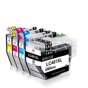 Cartucho de tinta 4 piezas LC401XL BCMY compatible para Brother MFC-J1010DW MFC-J1170DW - Imagen 1 de 6