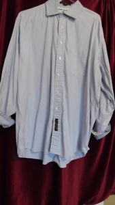 Tommy Hilfiger Dress/Casual Blue Cotton Checked 17/35 Very Good Condition - Picture 1 of 1