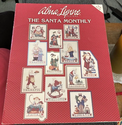 Vtg Rare Alma Lynne Designs THE SANTA MONTHLY 1989 Cross St Pattern Bk ALX-80 - Image 1 of 4