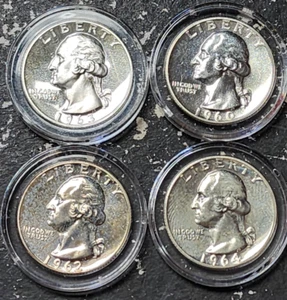 Pre-1965 Proof Silver Quarters Lot of $1 Face MIXED DATES - Picture 1 of 2