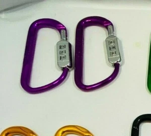2 Pack Gear Lok Combination Carabiner PURPLE -NEW For Keys Bikes Locker Backpack - Picture 1 of 1