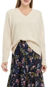 Biltmore 100% Cashmere Sweater Beige Women’s XL X-Large V Neck Luxury $179 New - Picture 1 of 3