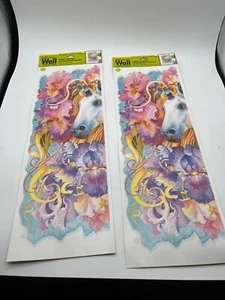 Unicorn flower set of 2 Removable Wall Sticker art room decor decal peel - Picture 1 of 6