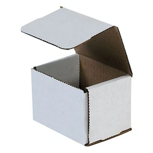 50 - 4x3x3 Small White Corrugated Cardboard Packaging Shipping Mailing Box Boxes - Picture 1 of 1