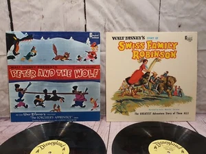 LOT OF 2 1964 Walt Disney Peter And The Wolf & Swiss Family Robinson LP Vinyl - Picture 1 of 9