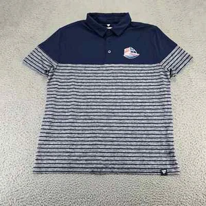 Fanatics Shirt Mens XL Blue Tampa Bay Super Bowl LV Ambassador NFL Polo Striped - Picture 1 of 11