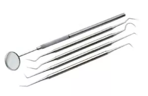Dental Sonde Pick & Spiegel Werkzeug Instrument 5 Stück Set Edelstahl - Bild 1 von 1