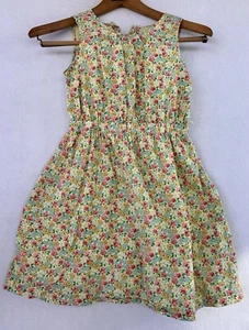 Gap Floral Dress Summer Yellow Sleeveless Sz Medium Cottagecore - Picture 1 of 3