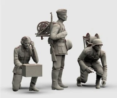 Peddinghaus 3 D Druck 1-72 72F364 3 Deutsche Soldaten Fernsprechtrupp