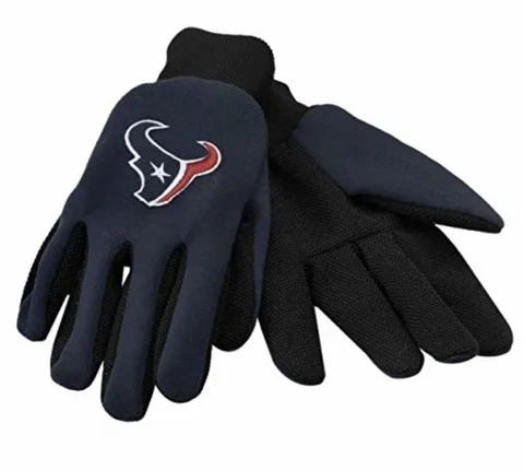 Houston Texans NFL team Logo Adult Size Utility Gloves No Slip Grip Rubber Cover