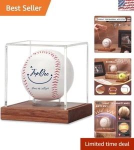 Kompakter Baseballhalter mit Akazienholzsockel - bewahren Sie Ihre Erinnerungen - Bild 1 von 9