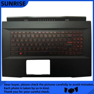 New For MSI Katana GF76 MS-17L1 MS-17L3 Palmrest Cover Keyboard Full RED Backlit - Picture 1 of 4