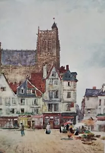 Impresión 1905 Abbeville Somme zona, Francia. Herbert Marshall. Iglesia de Saint-Vulfran - Imagen 1 de 3