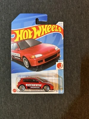 2024 Hot Wheels 92 Honda Civic EG Red J-imports - Image 1 of 4