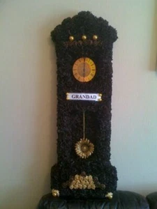 Reloj de abuelo seda artificial funeral flor tributo conmemorativo corona abuelo - Imagen 1 de 8