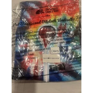 Vermont Country Store Oilcloth Umbrella Table Cover Elasticized Oblong Stay-Put - Picture 1 of 3