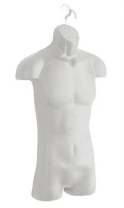 3 Clothing Displays Torso Forms Fits S - L Hanging Male Mannequin Frosted Hollow - Picture 1 of 11