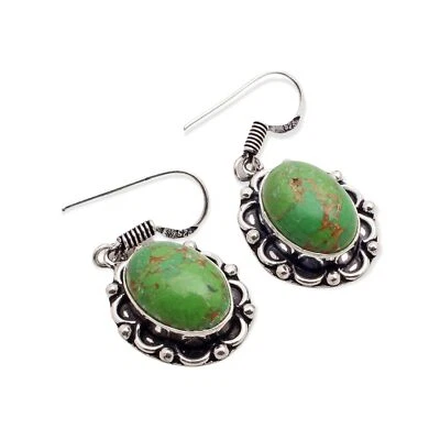 Türkis Edelstein Designer Handgemachte Schmuck Tropfen Ohrringe 0,87" E-9416 - Bild 1 von 4