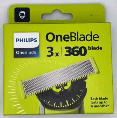 Philips OneBlade 360 x 3 QP430 Replacement Blade Shaver Trimmer Sealed LN1