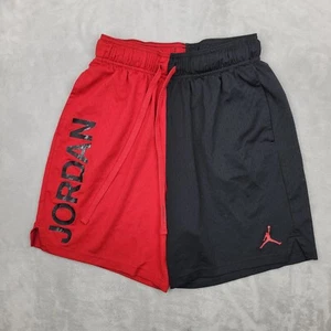 Jordan Shorts Boys Medium Black Red Jogger Basketball Mesh Sweat Jumpman Y2K Kid - Picture 1 of 6