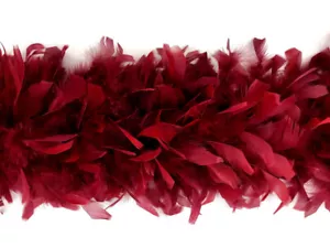 2 Yards - Burgunder Schwere Chandelle Truthahn Feder Boa Vorrat | 80 Gramm - Bild 1 von 8