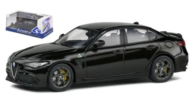 MODELLINO AUTO STATICO SOLIDO ALFA ROMEO GIULIA QUADRIFOGLIO 2019 NERO 1:43 - Immagine 1 di 2