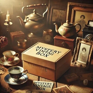 Lote de trabajo sorpresa caja misteriosa vintage lotes mixtos artículos como porcelanas sellos moneda - Imagen 1 de 2