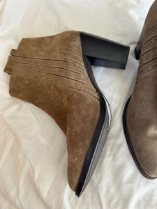 Seed Seude Leather Block Heel Ankle Boots 9.5 - Picture 1 of 4