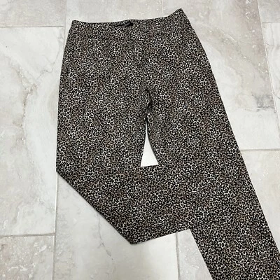 Pantalones al Tobillo Ajustados Casa Blanca Mercado Negro Talla 2 Estampado Animal Foto 1 de 4