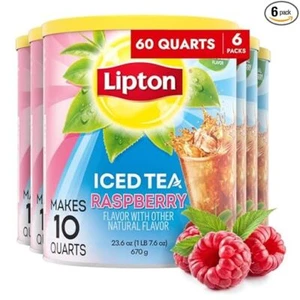 Lipton Iced Tea Mix, Raspberry, Makes 10 Quarts (Pack of 6) - Picture 1 of 11