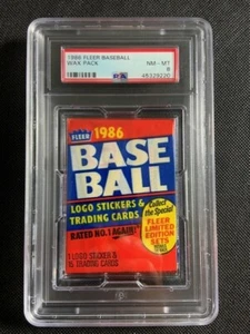 1986 Fleer Baseball Unopened Wax Pack PSA 8 NM-MINT Vintage Old School! - Picture 1 of 2