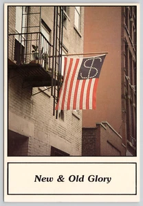 Postal Nueva y Vieja Gloria Bandera Americana Colgante del Balcón - Edward Cohen - Imagen 1 de 2