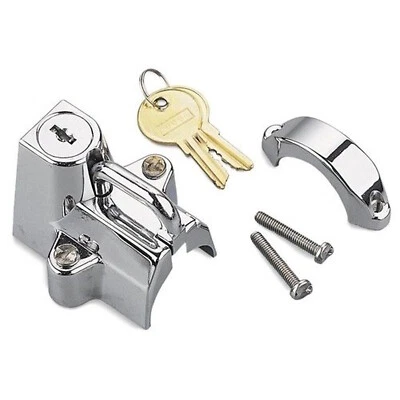 Cerradura casco cromo 22mm 7/8" marco estribo manillar universal Honda Suzuki BMW - Imagen 1 de 4