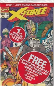 X-FORCE VOL. 1 #1 POLYBAGGED /W SHATTERSTAR TRADING CARD--NM/M WHITE PAGES. - Picture 1 of 2