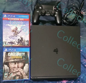 Sony Playstation 4 Slim Ps4 CUH-2015A 1TB Schwarz Konsole + Controller & zwei Spiele - Bild 1 von 5