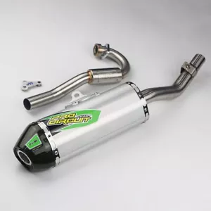 Full System Complete Muffler Exhaust Green Carbon Fit FOR KAWASAKI KLX140L KLX - Picture 1 of 8