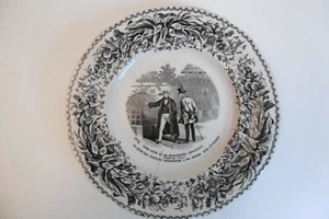 ANCIENNE ASSIETTE PARLANTE CREIL MONTEREAU N°3 D'UNE SÉRIE SUR LES CRINOLINES - Imagen 1 de 5